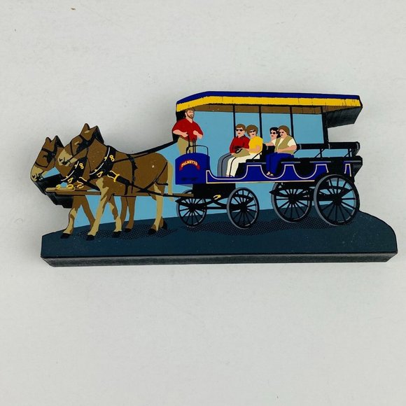 Shelia's Shelia Sheila Palmetto Carriage Tour CVN07 Signed By Artist Wood Art - Picture 1 of 11